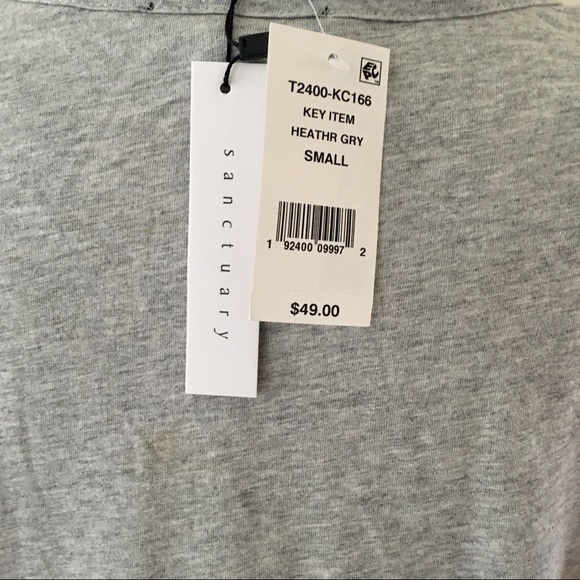 New!  Sanctuary heather grey cutout shoulder tee - Picture 5 of 5